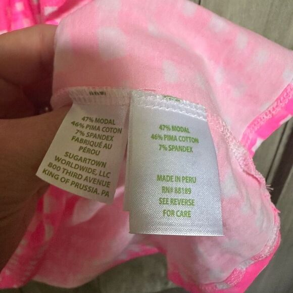 Lilly Pulitzer ruffle top pink white check - Picture 4 of 6